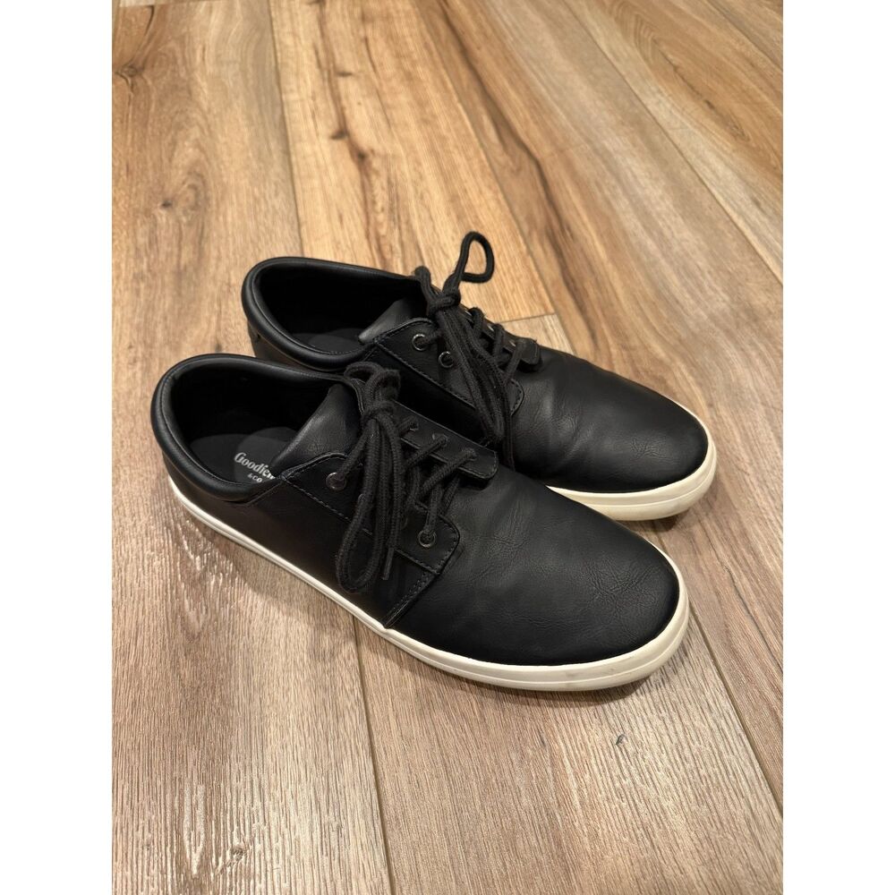 Goodfellow Co Mens Black Faux Leather Lace Up Casual Dress Sneakers Size 10